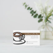 Lokale koffiewinkel visitekaartje (Staand voorkant)