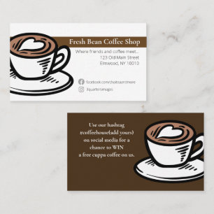 Lokale koffiewinkel visitekaartje