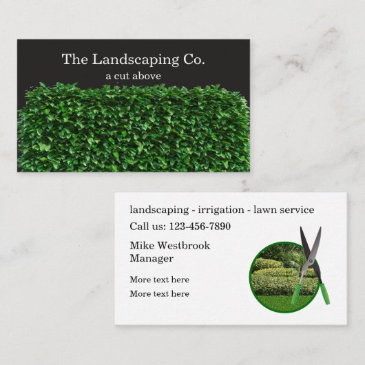 Lokale landschapsarchitectuur, dubbelzijdig visitekaartje (Voorkant / Achterkant)