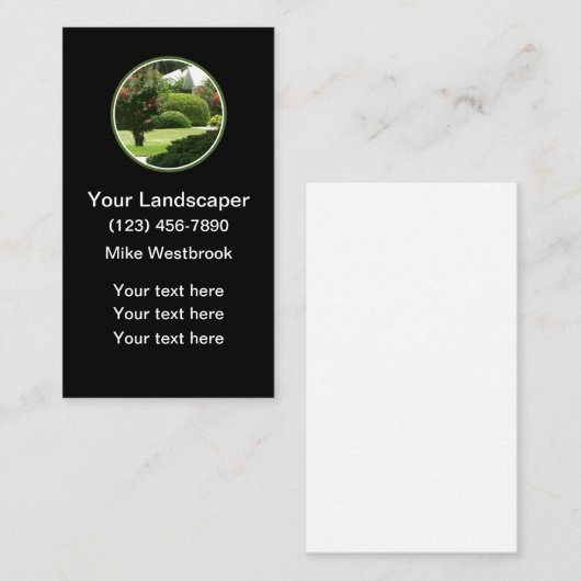 Lokale landschapsarchitectuur Modern Visitekaartje (Voorkant / Achterkant)