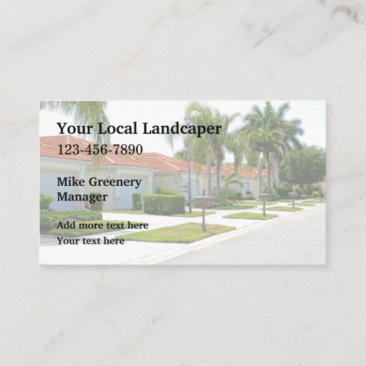 Lokale landschapsarchitectuur visitekaartje (Achterkant)