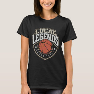 Lokale Legendes Basketbal Crest Retro Sporten T-shirt