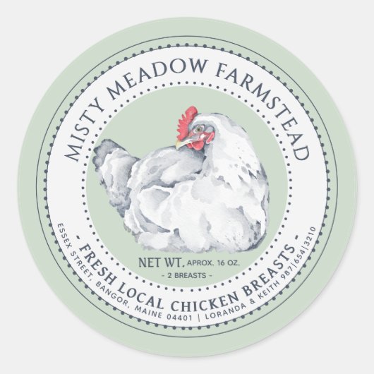 Lokale markt voor kippenonderdelen Etiket en Farme (Voorkant)