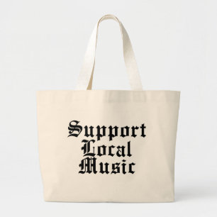 Lokale muziek ondersteunen grote tote bag