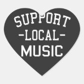 Lokale muziek ondersteunen hart sticker (Voorkant)