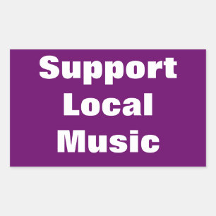 Lokale muziek ondersteunen rechthoekige sticker