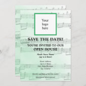 Lokale muziekwinkel kiezen I Logo Open House Save The Date (Voorkant / Achterkant)