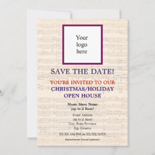 Lokale Muziekwinkel Logo Christmas III Open House Save The Date