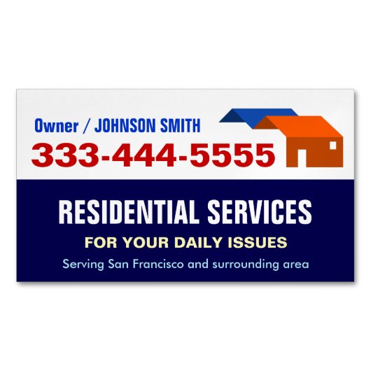 Lokale noodhuisvesting en woondiensten magnetisch visitekaartje (Voorkant)