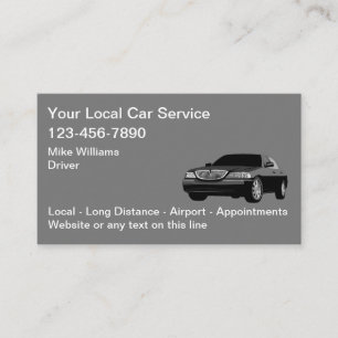 Lokale Ride Hailing Autodienst Taxi Chauffeur Visitekaartje