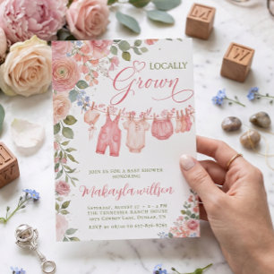 Lokale Roze Bloemenkraam Voor Babymeisje Kaart