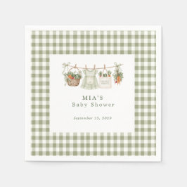 Lokale Salie Gingham Baby Shower Servet
