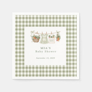 Lokale Salie Gingham Baby Shower Servet