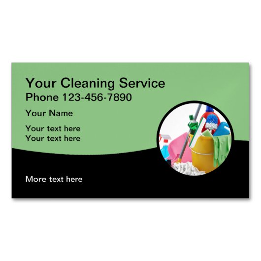 Lokale schoonmaakdienst Modern Visitekaartje Magne Magnetisch Visitekaartje (Voorkant)