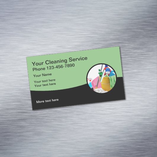 Lokale schoonmaakdienst Modern Visitekaartje Magne Magnetisch Visitekaartje (Voorbeeld)