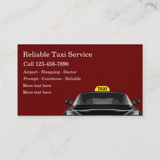 Lokale taxicab-autoservice Modern Visitekaartje (Voorkant)