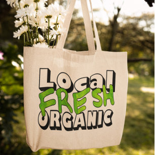 Lokale verse biologische boodschappentas tote bag