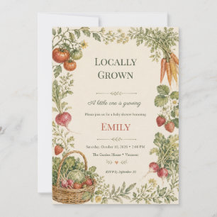 Lokale Waterverf Tuin Baby Shower Kaart