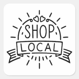 Lokale winkel vierkante sticker