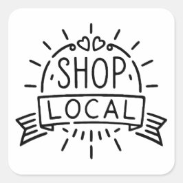 Lokale winkel vierkante sticker