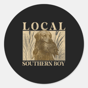 Lokale Zuidelijke Jongen Eend Jagen Zwart Lab Outd Ronde Sticker
