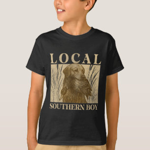 Lokale Zuidelijke Jongen Eend Jagen Zwart Lab Outd T-shirt