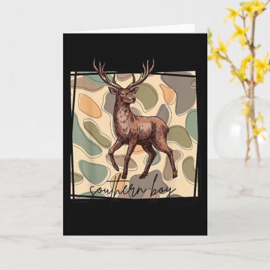 Lokale Zuidelijke Jongen Herten Jagen Camo Buiten  Kaart (Gele Bloem)