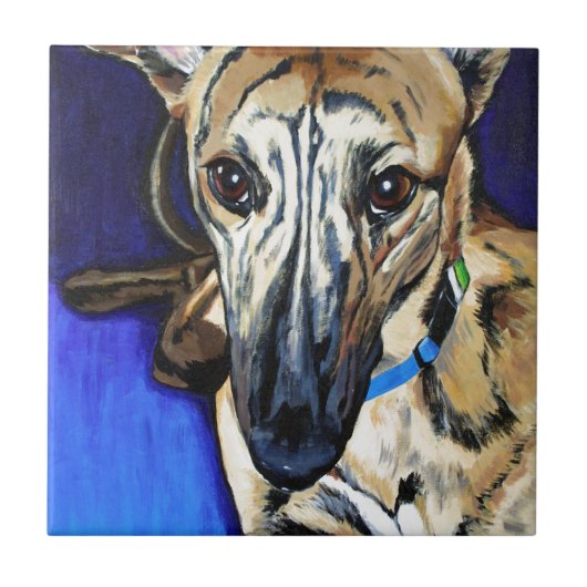 Loki - Lurcher dog Tegeltje (Voorkant)