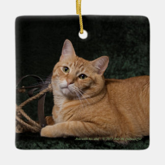 Loki met sled keramisch ornament