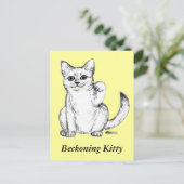 Lokkende Kitty Kat Maneki Neko Briefkaart (Staand voorkant)