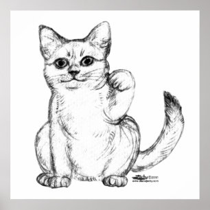 Lokkende Kitty Kat Maneki Neko Poster