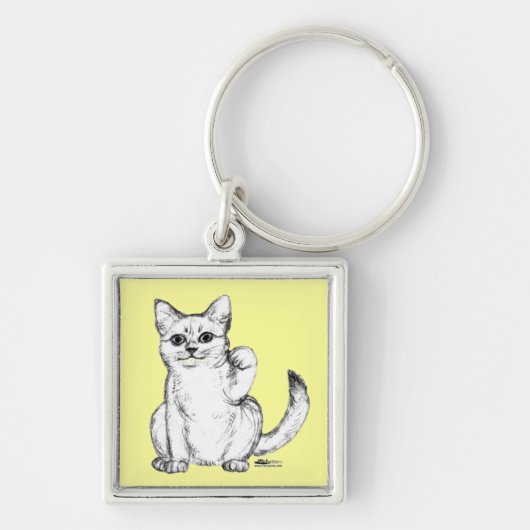 Lokkende Kitty Kat Maneki Neko Sleutelhanger (Voorkant)