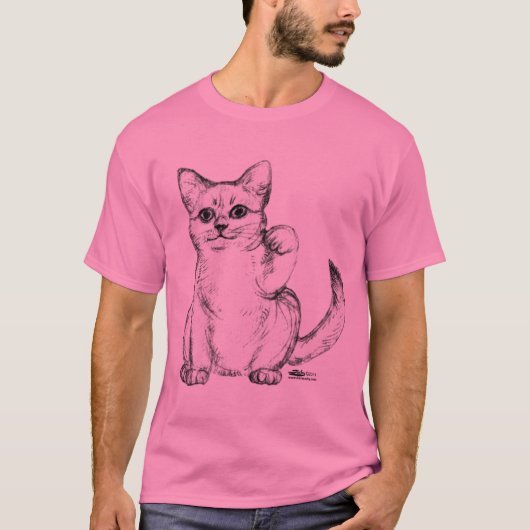 Lokkende Kitty Kat Maneki Neko T-shirt (Voorkant)