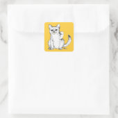 Lokkende Kitty Kat Maneki Neko Vierkante Sticker (Tas)