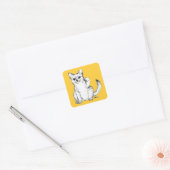 Lokkende Kitty Kat Maneki Neko Vierkante Sticker (Envelop)