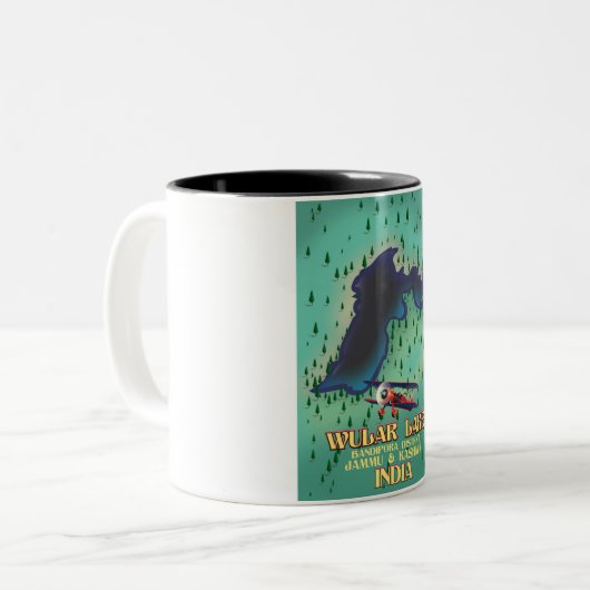 Loktak Lake Manipur staat Indische reisposter. Tweekleurige Koffiemok (Voorkant links)