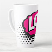 lol-acronym-lacht-uit-luid lachen latte mok (Linkerhoek)