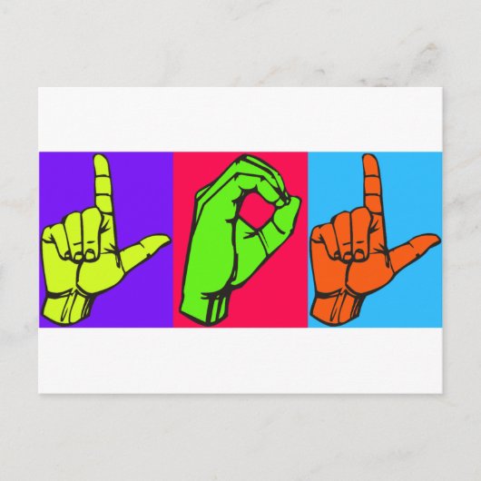 LOL ASL Sign Language Design #2 Briefkaart (Voorkant)