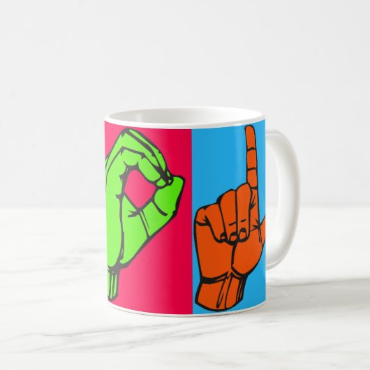 LOL ASL Sign Language Design #2 Koffiemok (Voorkant rechts)