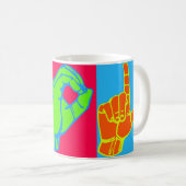 LOL ASL Sign Language Design Koffiemok (Voorkant rechts)