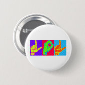 LOL ASL Sign Language Design Ronde Button 5,7 Cm (Voorkant /achterkant)