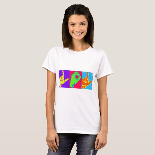 LOL ASL Sign Language Design T-shirt (Voorkant volledig)