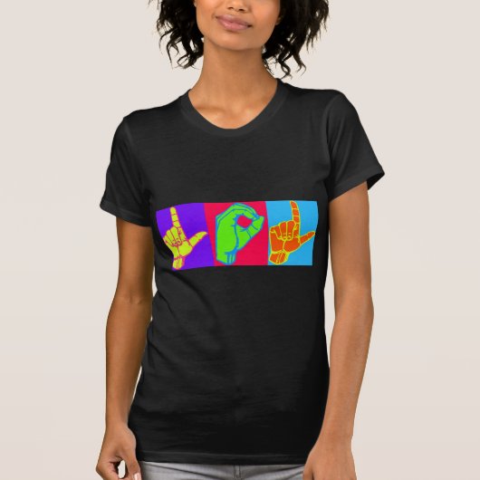 LOL ASL Sign Language Design T-shirt (Voorkant)