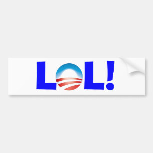 LOL bij Obama - Luid lachen bij Obama Bumpersticker