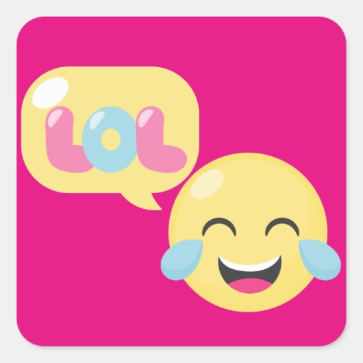 LOL Emoji Bubble Vierkante Sticker (Voorkant)