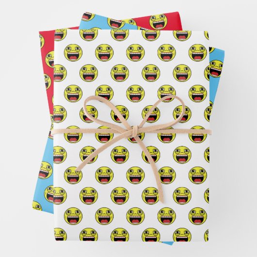 LOL Emoji Face Wrapping Paper Sheets (In situ)