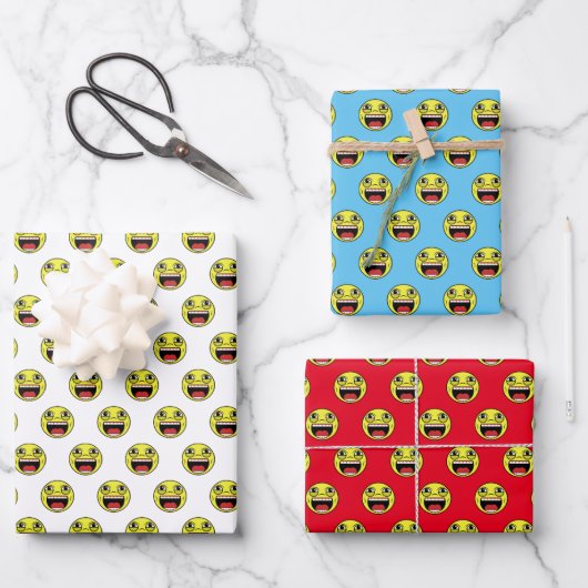 LOL Emoji Face Wrapping Paper Sheets (Voorkant)