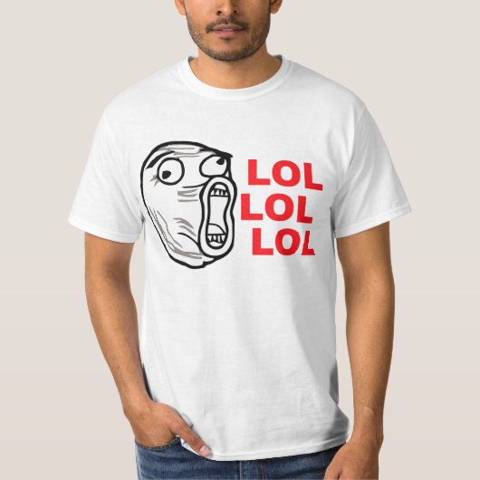 lol face meme humor rofl omfg omfg t-shirt (Voorkant)
