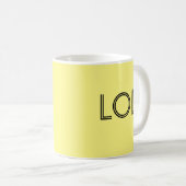 "LOL" "FFS" minimalistisch geel zwart grappig/boos Koffiemok (Voorkant rechts)