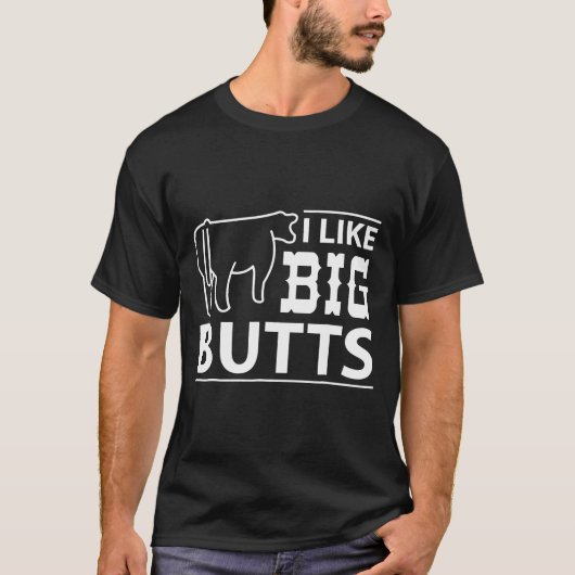 Lol Funny Ik hou van Big Butts Cow Silhouette T-shirt (Voorkant)